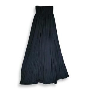 Black Double Split Maxi Skirt, Women's M